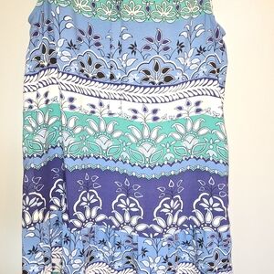 LOFT Blue and Green Patterned Swim Coverup
